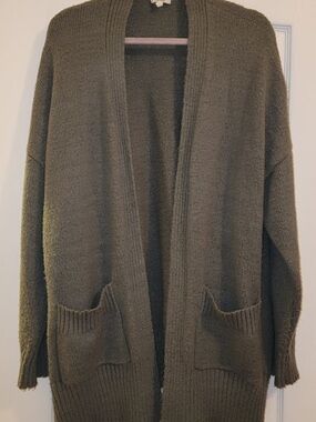 Maurices Teal Gray Knit Cardigan — Gray